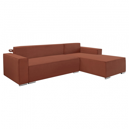 Coltar extensibil Lincoln mini dreapta, cu lada de depozitare 280*185*102, caramiziu -52 N [2]