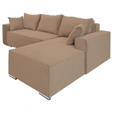 Coltar extensibil Lincoln mini dreapta, cu lada de depozitare, 280*185*102 cm, cappuccino 17N [1]