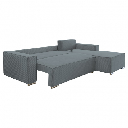 Coltar extensibil Lincoln mini dreapta, cu lada de depozitare, 280*185*102 cm, gri 85N [4]
