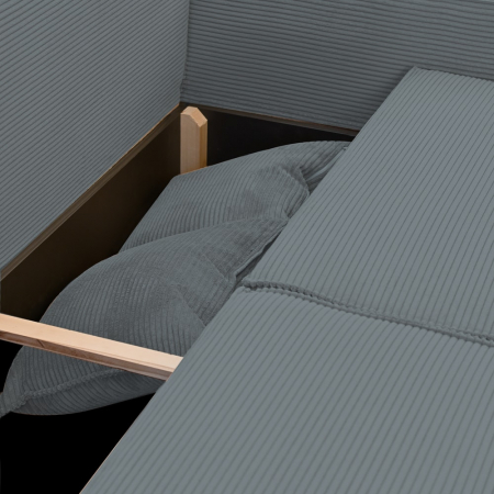 Coltar extensibil Lincoln mini dreapta, cu lada de depozitare, 280*185*102 cm, gri 85N [6]