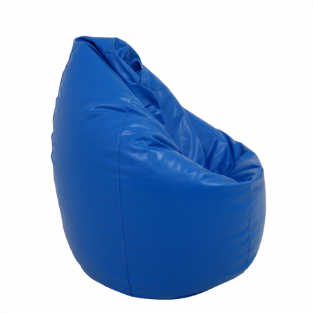 Mara - fotoliu puff - imitatie piele - albastru [2]