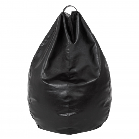 Mara - fotoliu puff - imitatie piele - negru
