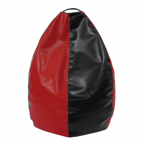 Fotolii Puf - Mara - fotoliu puff - imitatie piele - negru/rosu