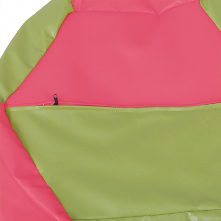 Mara - fotoliu puff - imitatie piele - roz/verde [3]
