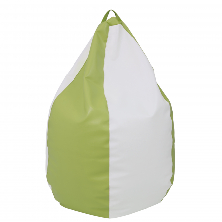 Fotolii Puf - Mara - fotoliu puff - imitatie piele - verde/alb