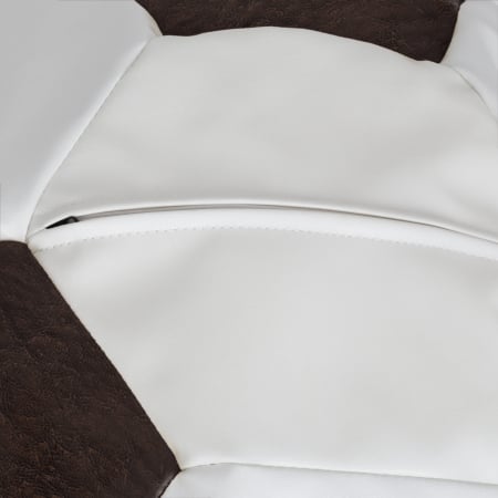 Mega Ball - fotoliu puf - imitatie piele alb/maro [2]