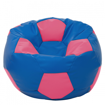 Fotolii Puf - Mega Ball - fotoliu puf - imitatie piele albastru/roz