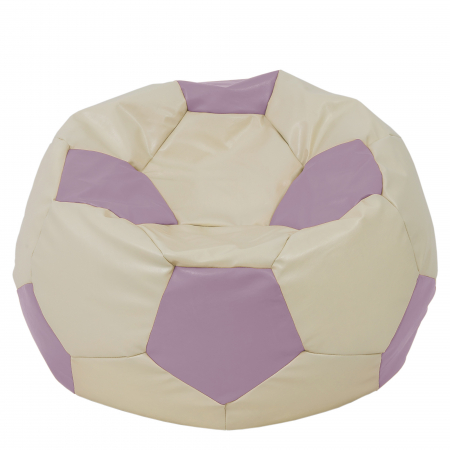 Fotolii Puf - Mega Ball - fotoliu puf - imitatie piele crem/mov