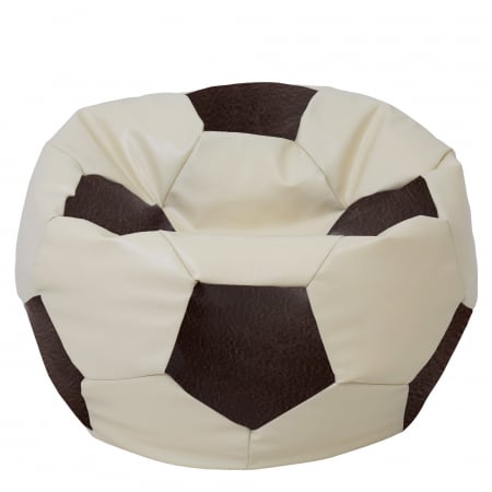 Fotolii Puf - Mega Ball - fotoliu puf - imitatie piele crem/maro