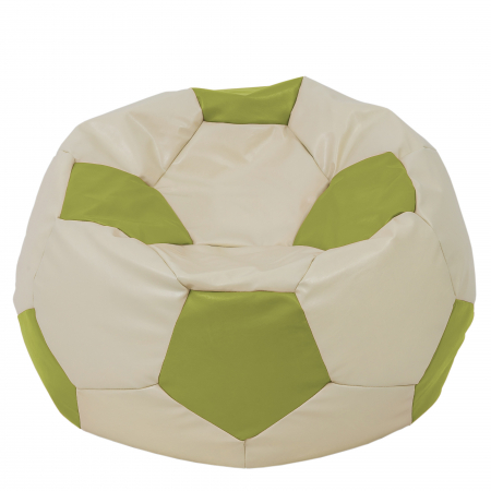Fotolii Puf - Mega Ball - fotoliu puf - imitatie piele crem/verde