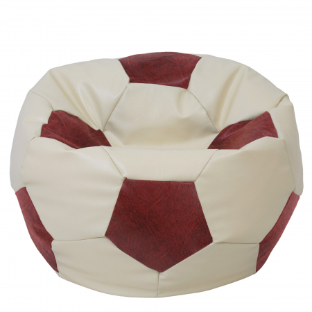 Fotolii Puf - Mega Ball - fotoliu puf - imitatie piele crem/visiniu