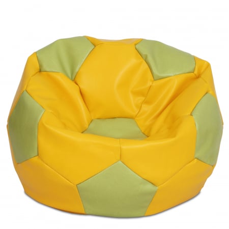Fotolii Puf - Mega Ball - fotoliu puf - imitatie piele galben/verde