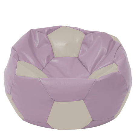 Fotolii Puf - Mega Ball - fotoliu puf - imitatie piele mov/crem