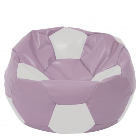 Fotolii Puf - Mega Ball - fotoliu puf - imitatie piele mov/alb