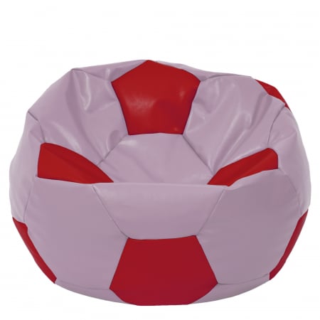 Fotolii Puf - Mega Ball - fotoliu puf - imitatie piele mov/rosu