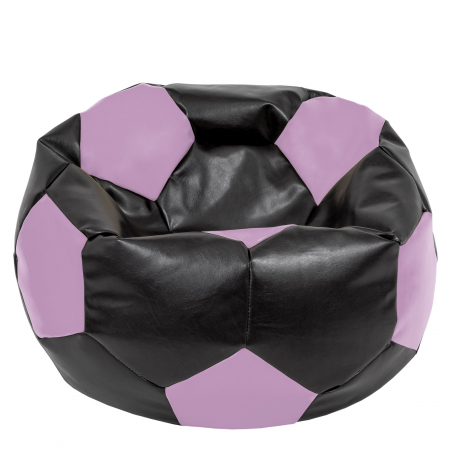 Fotolii Puf - Mega Ball - fotoliu puf - imitatie piele negru/mov