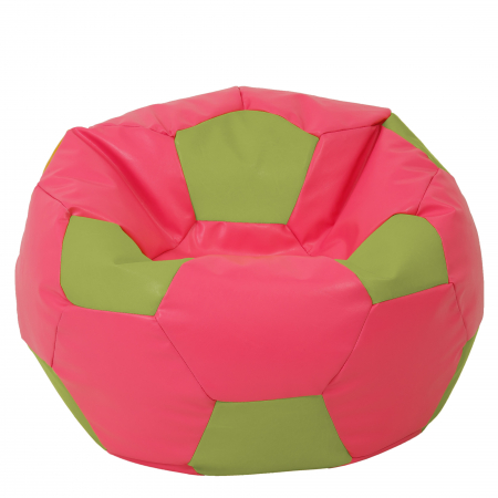 Fotolii Puf - Mega Ball - fotoliu puf - imitatie piele roz/verde