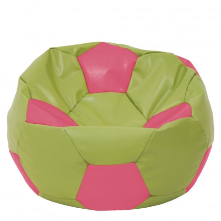 Fotolii Puf - Mega Ball - fotoliu puf - imitatie piele verde/roz