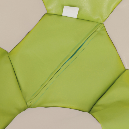 Mondo Ball - fotoliu puf - imitatie piele - verde/crem [2]
