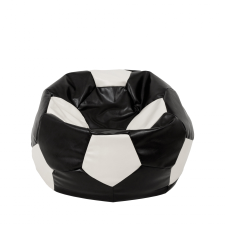 Fotolii Puf - Mondo Ball - fotoliu puf - imitatie piele - negru/alb