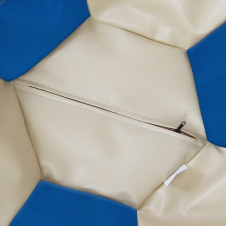 Mondo Ball - fotoliu puf - imitatie piele - crem/albastru [2]