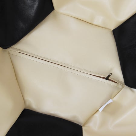 Mondo Ball - fotoliu puf - imitatie piele - crem/negru [2]