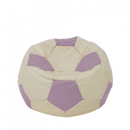 Fotolii Puf - Mondo Ball - fotoliu puf - imitatie piele - crem/mov