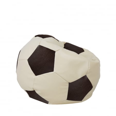 Mondo Ball - fotoliu puf - imitatie piele - crem/maro [1]