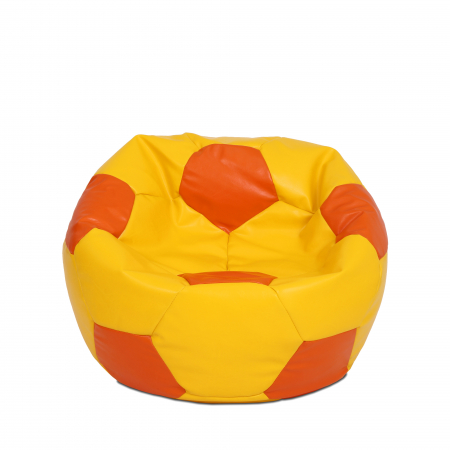 Fotolii Puf - Mondo Ball - fotoliu puf - imitatie piele - galben/portocaliu