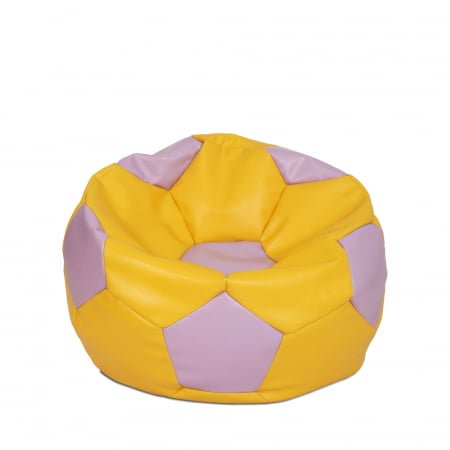Fotolii Puf - Mondo Ball - fotoliu puf - imitatie piele - galben/mov