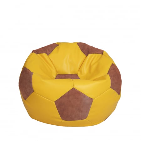 Fotolii Puf - Mondo Ball - fotoliu puf - imitatie piele - galben/cognac