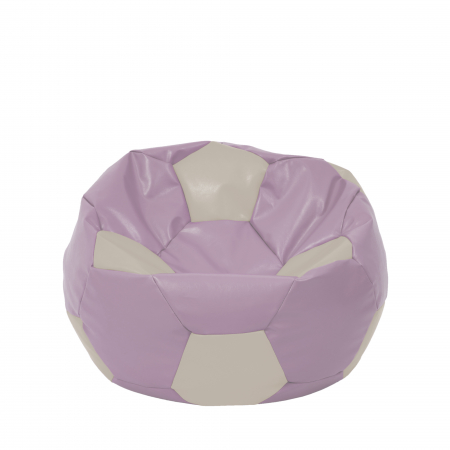 Fotolii Puf - Mondo Ball - fotoliu puf - imitatie piele - mov/crem