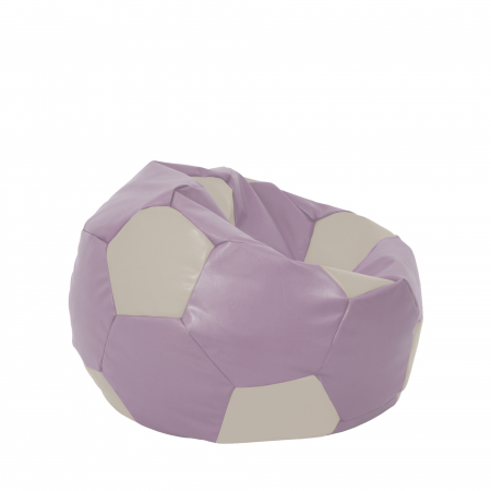 Mondo Ball - fotoliu puf - imitatie piele - mov/crem [1]