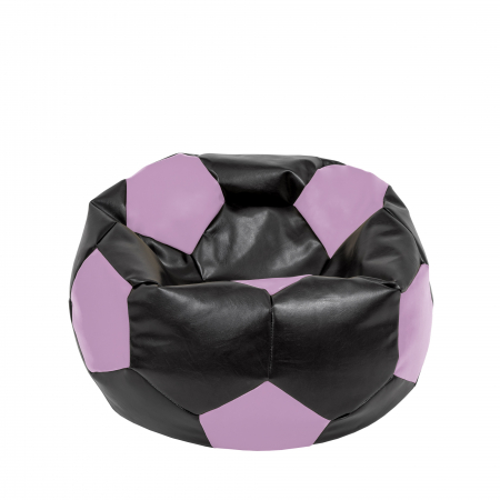 Fotolii Puf - Mondo Ball - fotoliu puf - imitatie piele - negru/mov