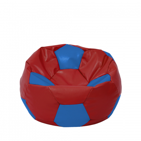 Fotolii Puf - Mondo Ball - fotoliu puf - imitatie piele - rosu/albastru