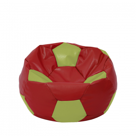 Fotolii Puf - Mondo Ball - fotoliu puf - imitatie piele - rosu/verde