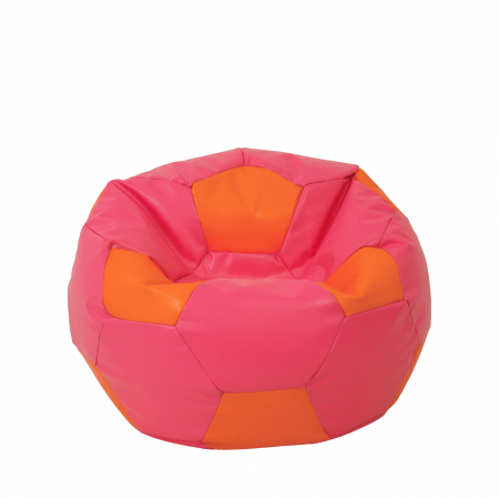 Fotolii Puf - Mondo Ball - fotoliu puf - imitatie piele - roz/portocaliu