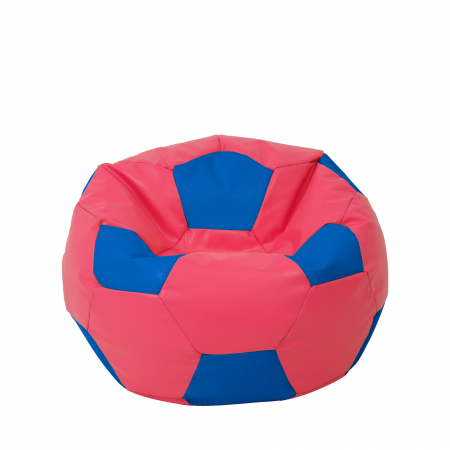 Fotolii Puf - Mondo Ball - fotoliu puf - imitatie piele - roz/albastru