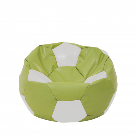 Fotolii Puf - Mondo Ball - fotoliu puf - imitatie piele - verde/alb