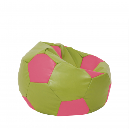 Mondo Ball - fotoliu puf - imitatie piele - verde/roz [1]