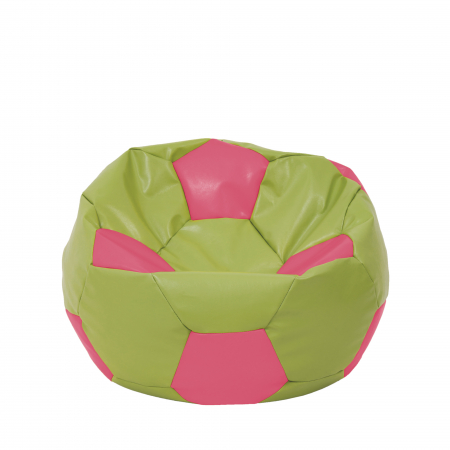 Fotolii Puf - Mondo Ball - fotoliu puf - imitatie piele - verde/roz