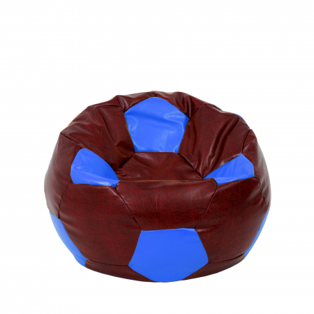 Fotolii Puf - Mondo Ball - fotoliu puf - imitatie piele - visiniu/albastru