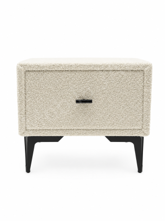 Noptiera tapitata boucle crem02, cu picioare negre, 40cm*45cm*36cm [1]