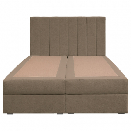 Pat dublu tapițat boxspring Columbia cu lada, cappuccino, 140/200 [1]