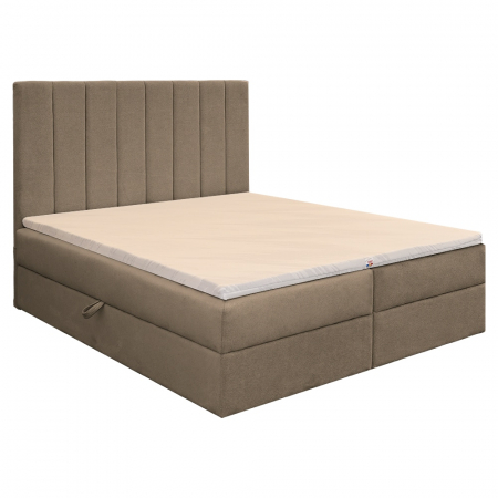 Pat dublu tapițat boxspring Columbia cu lada, cappuccino, 180/200 [2]