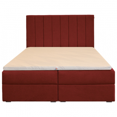 Paturi Boxspring - Pat dublu tapițat boxspring Columbia cu lada, rosu, 140/200