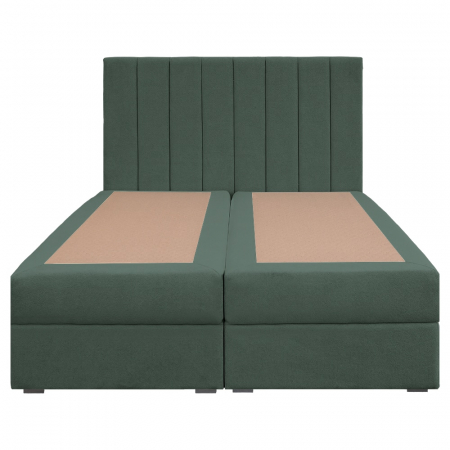 Pat dublu tapițat boxspring Columbia cu lada, verde, 140/200 [1]