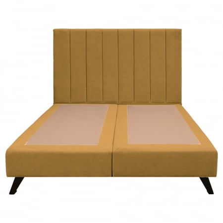 Pat dublu tapițat boxspring Columbia cu picioare, galben, 140/200 [2]