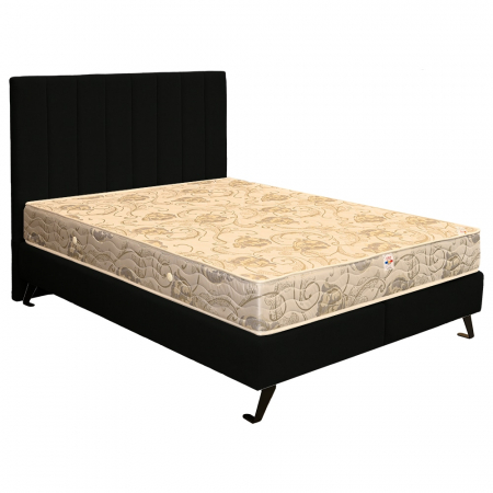 Pat dublu tapițat boxspring Columbia cu picioare, negru , 180/200 [1]