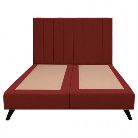 Pat dublu tapițat boxspring Columbia cu picioare, rosu, 160/200 [2]